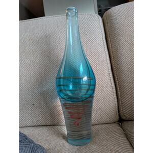 Vintage Murano Style Glass Blue Orange squirrel Vase